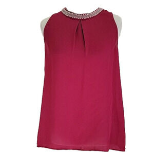 Forever 21 Tank blouse Jeweled high collar